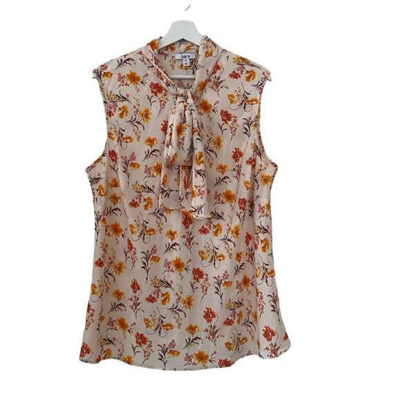 Bar III Tie Neck Floral Sleeveless Blouse size 2X - Picture 4 of 11